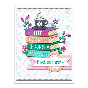 Šablona dnevnika s cvjetnim pticama – PET, rezbarenje, ploča reljefa