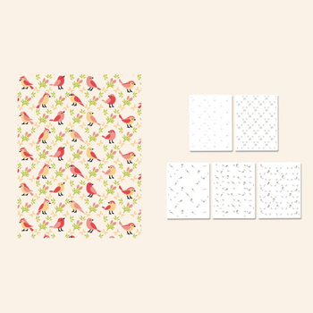 Šablona dnevnika s cvjetnim pticama – PET, rezbarenje, ploča reljefa