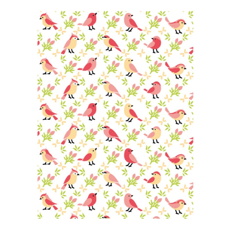 Šablona dnevnika s cvjetnim pticama – PET, rezbarenje, ploča reljefa