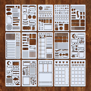 15 komada PET predložaka dnevnika za bullet journal i scrapbooking; Materijal: PET; Uvoz: Ne; IP ovlaštenje: Ne