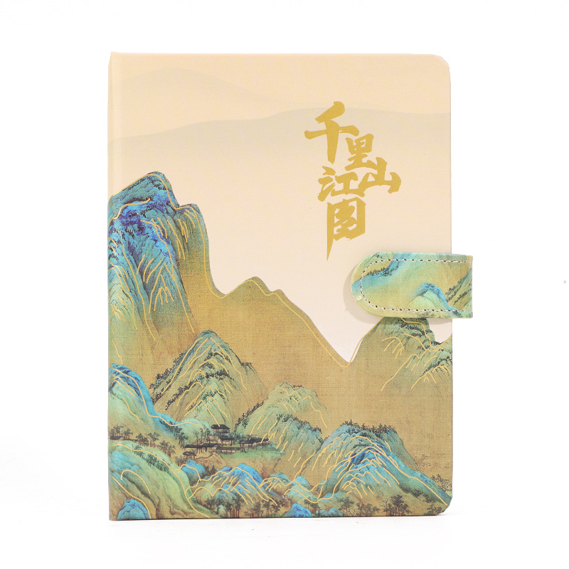 Set cadou de caiet în stil chinezesc, copertă PU, legare cu adeziv, hârtie Dowling 80 g, 50–100 de pagini, jurnal de afaceri creativ