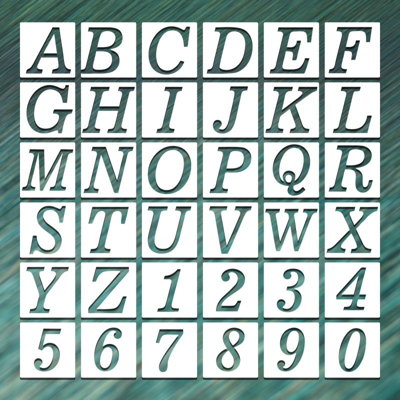 36 Digitalnih Šablona Slova za Rezanje za DIY Slikanje - PET Materijal, Owkjasw Marka, Ovlaštena Privatna Marka