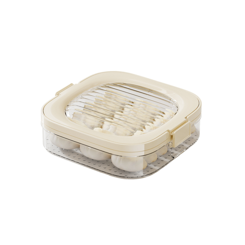 Cutie depozitare găluște chinezești — plastic, portabilă, păstrarea prospețimii, etanșare, stil Nordic