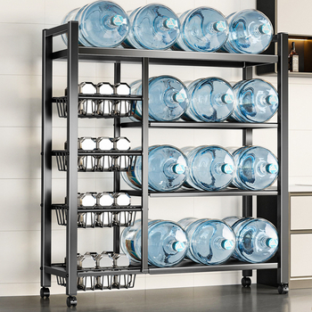 Raft de depozitare pe podea pentru cuptorul cu microunde, cu mai multe niveluri, din oțel-carbon, multifuncțional pentru bucătărie