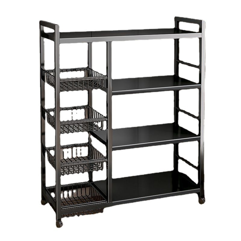 Raft de depozitare pe podea pentru cuptorul cu microunde, cu mai multe niveluri, din oțel-carbon, multifuncțional pentru bucătărie