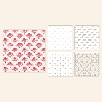 Šablona s cvjetnim uzorkom za ukrašavanje rokovnika – ploča za šablonsko tiskanje, PET materijal, graviranje, šifra YX-PKC353-M