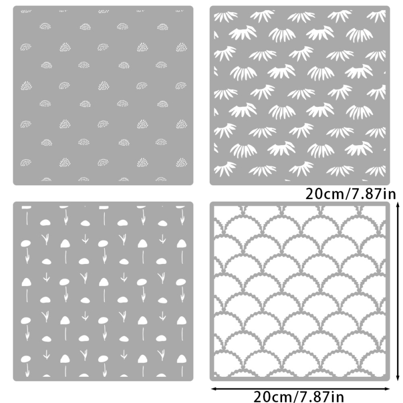 Šablona s cvjetnim uzorkom za ukrašavanje rokovnika – ploča za šablonsko tiskanje, PET materijal, graviranje, šifra YX-PKC353-M