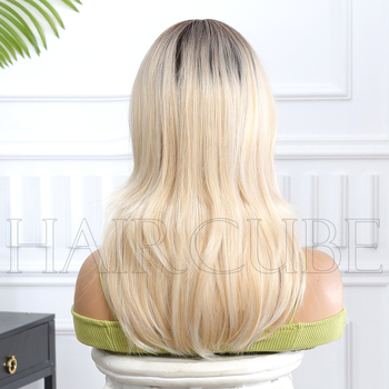 SWLC1263-1 Perucă — fibră sintetică rezistentă la căldură, construcție cu mecanism, breton lung, poate fi vopsită și permată