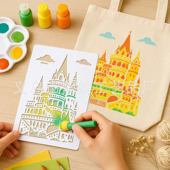 Șablon de carte poștală: Repere mondiale și peisaje urbane culturale, stil gravat, artă creativă — PET; Brand Yiwu Purple Butterfly Arts and Crafts Factory; Import: Nu; IP: Nu autorizat