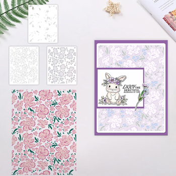 Šablona ploča za tisk cvjetnog uzorka – PET, rezbarstvo, moderni minimalistički stil, za ukrašavanje dnevnika