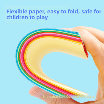 Origami papir — Višebojni ručno izrađeni listovi, Marka Deli, Model 83633, Materijal: Papir, Tip: rukopisna oznaka, Oznake po stranici: 100