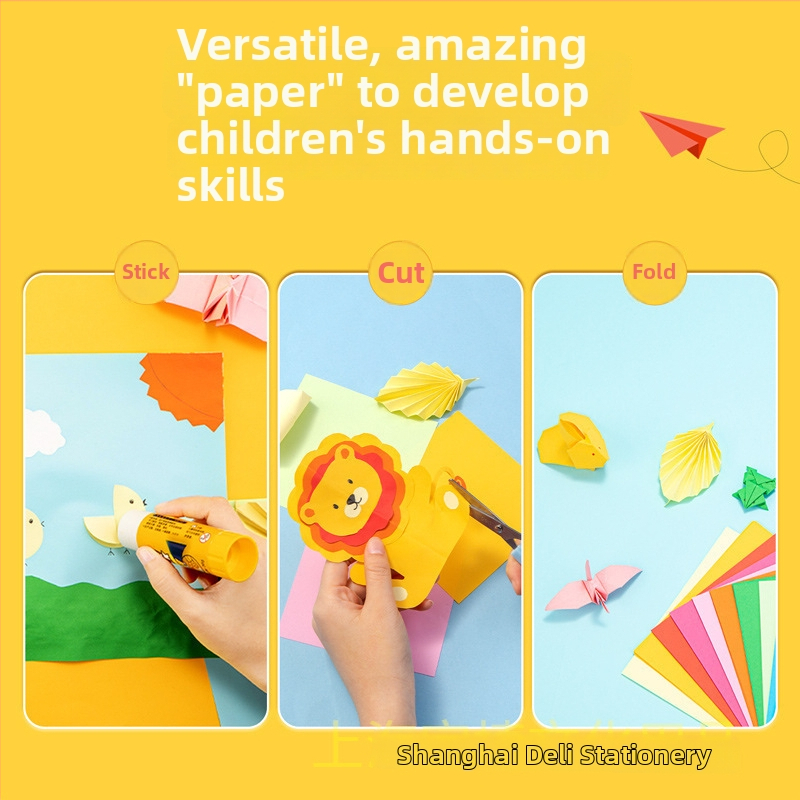 Origami papir — Višebojni ručno izrađeni listovi, Marka Deli, Model 83633, Materijal: Papir, Tip: rukopisna oznaka, Oznake po stranici: 100