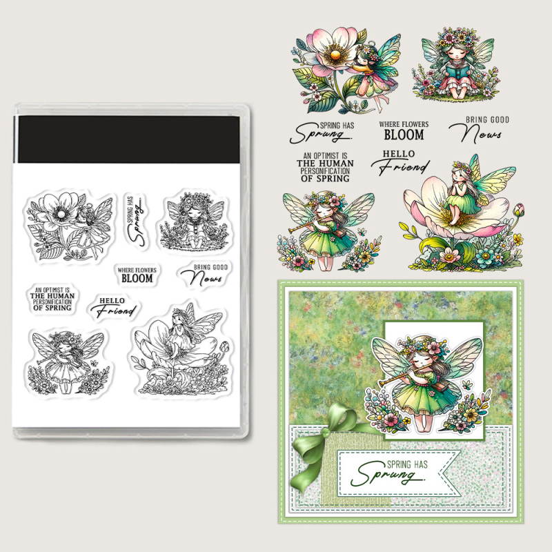 Silikonski pečat za ručne radove, oblik: proljetna cvjetna vila djevojčica; materijal: silikon; izrada: lijevanje; namjena: ukras za torbu