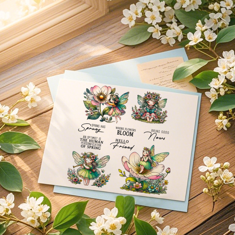 Silikonski pečat za ručne radove, oblik: proljetna cvjetna vila djevojčica; materijal: silikon; izrada: lijevanje; namjena: ukras za torbu