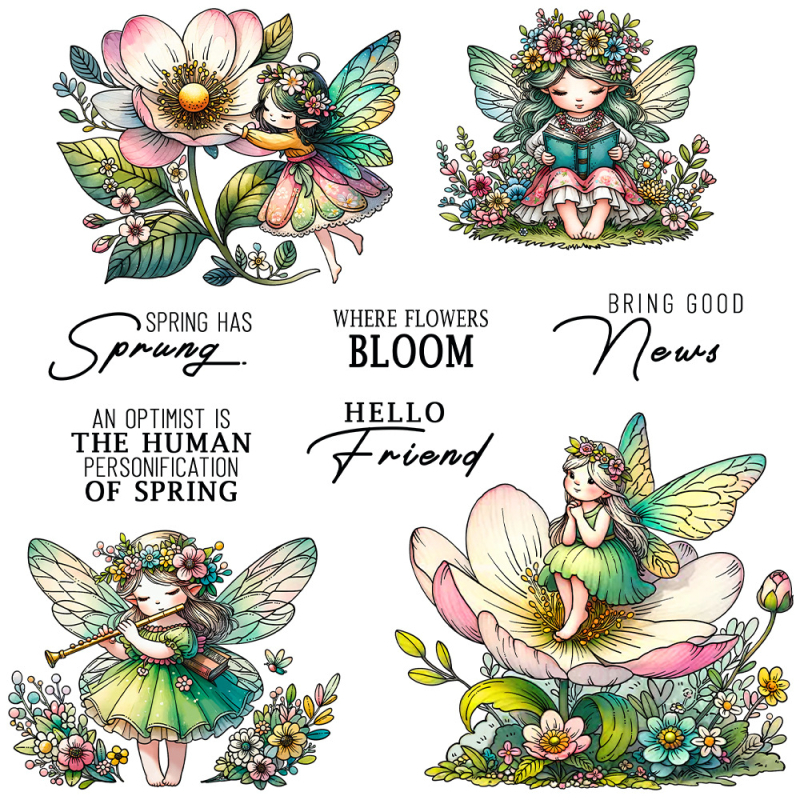 Silikonski pečat za ručne radove, oblik: proljetna cvjetna vila djevojčica; materijal: silikon; izrada: lijevanje; namjena: ukras za torbu