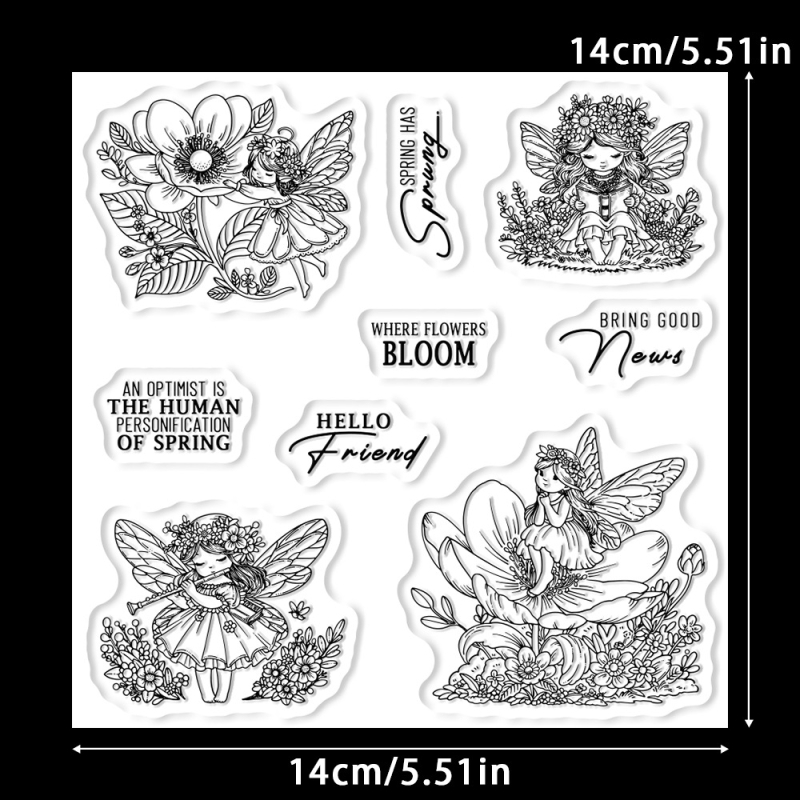 Silikonski pečat za ručne radove, oblik: proljetna cvjetna vila djevojčica; materijal: silikon; izrada: lijevanje; namjena: ukras za torbu