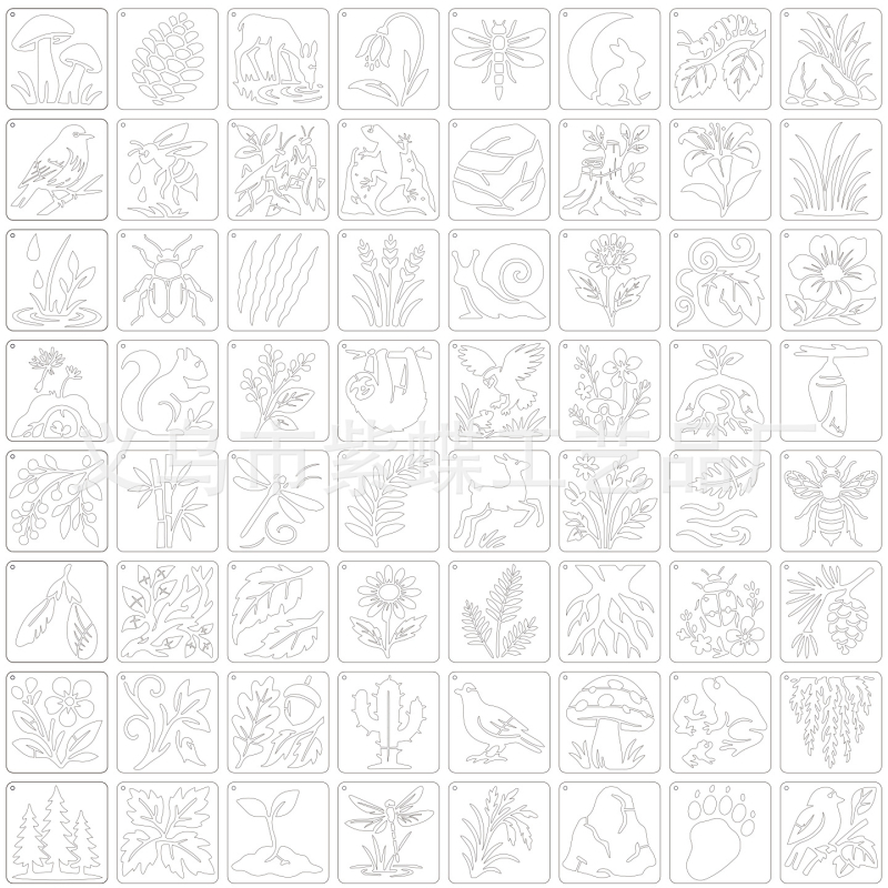 Șablon cu siluetă de animal pentru desen DIY pentru copii – PET material, SJX-71, Yiwu Zidie Craft Factory