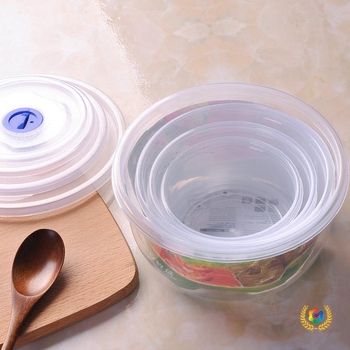 Cutie de prânz pentru microunde, rotundă, patru compartimente, PP material