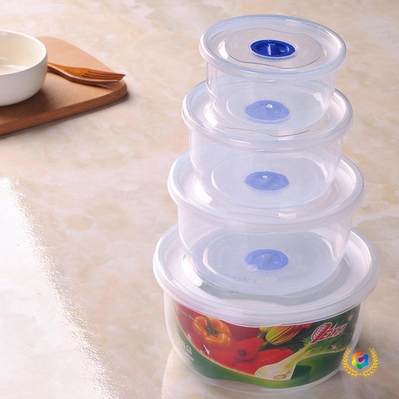 Cutie de prânz pentru microunde, rotundă, patru compartimente, PP material