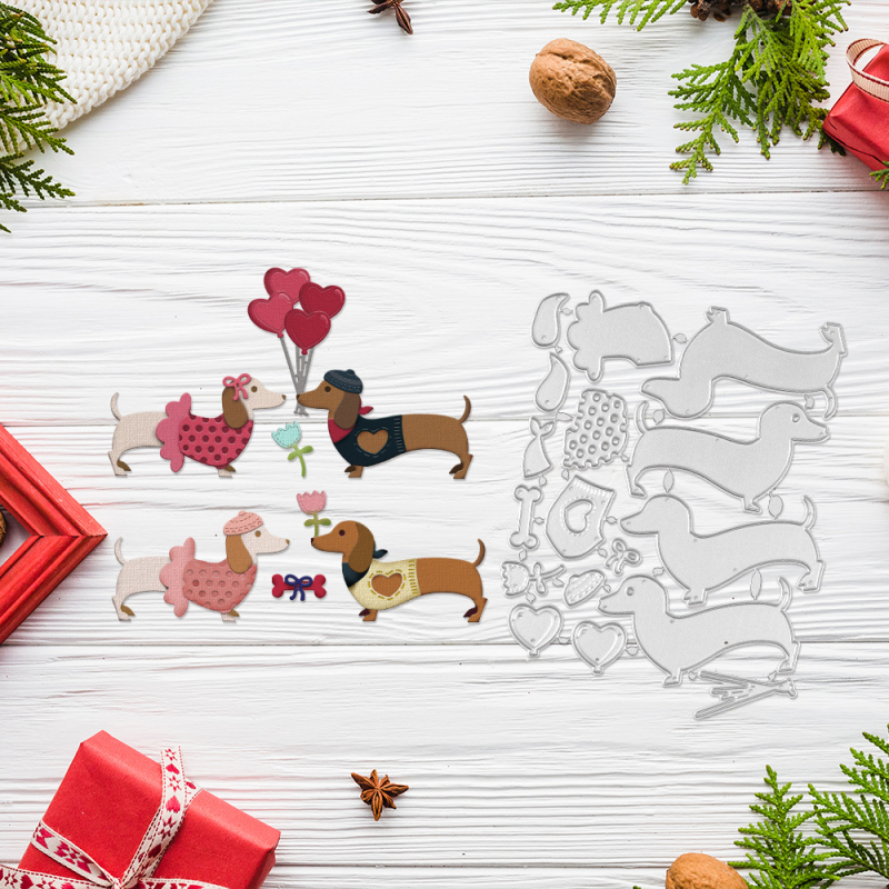 Kalup za embosiranje noža za papirnu umjetnost – dizajn para štenaca, karbonska čelika, lijevano