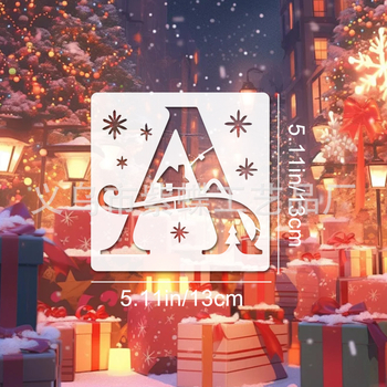 Șablon alfabet gol pentru DIY pictură cu pulverizare – atmosferă de iarnă | PET | Cod SJX-78