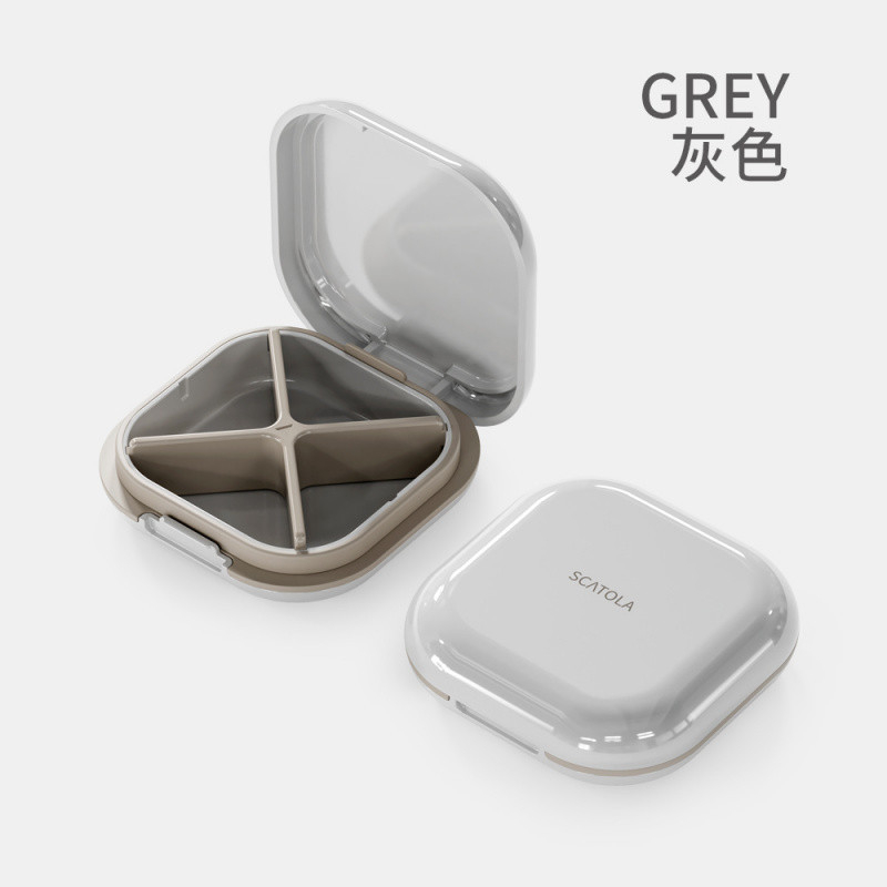 Cutie organizatorie pentru medicamente, portabilă, cu compartimente multiple, sigilată și rezistentă la umiditate, ABS, capacitate 2 L