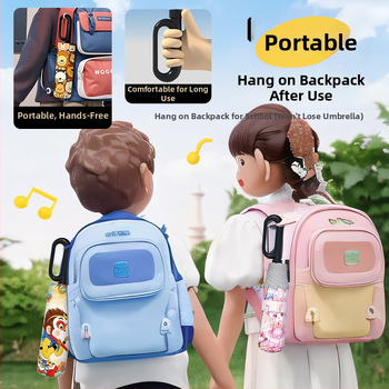 Детски автоматичен чадър с 8-ребрен каркас, UPF50+ защита от слънце и дъжд, печат на лого