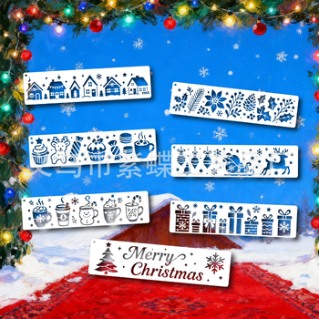 Șablon de pictură pentru atmosferă de Crăciun cu om de zăpadă și ren, decupaj — material PET; Brand: Yiwu Purple Butterfly Arts and Crafts Factory; Nu se importă; Acord IP: Nu autorizat