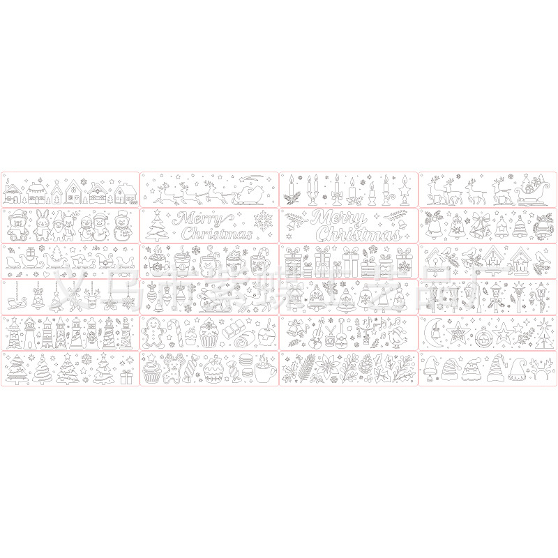 Șablon de pictură pentru atmosferă de Crăciun cu om de zăpadă și ren, decupaj — material PET; Brand: Yiwu Purple Butterfly Arts and Crafts Factory; Nu se importă; Acord IP: Nu autorizat