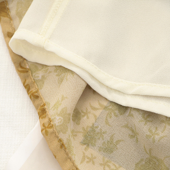 Rochie maxi din chiffon — imprimeu floral rupt, decolteu în V, mâneci lungi, fermoar