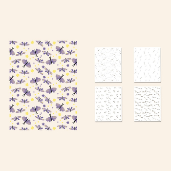 Šuplja reljefna ploča s motivom letećih kukaca za dnevnik, PET materijal, gravura