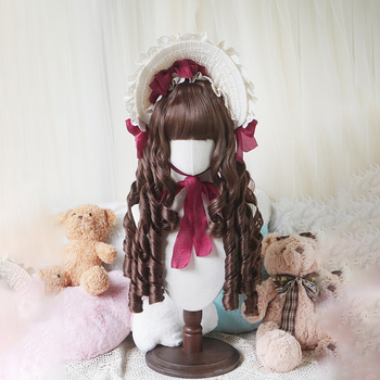 Perucă pentru femei, bucle Lolita, fibre rezistente la temperatură, model Mg-llt-012, poate fi vopsită și tratată prin perm, stil antic-retro