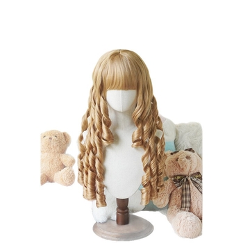 Perucă pentru femei, bucle Lolita, fibre rezistente la temperatură, model Mg-llt-012, poate fi vopsită și tratată prin perm, stil antic-retro