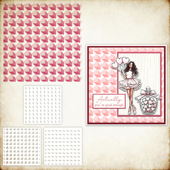 Šablona za ukrašavanje dnevnika sa srcolikim motivom – PET ploča za graviranje i tisak, model YX-PKC354-M, moderni minimalistički stil