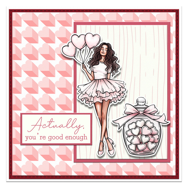 Šablona za ukrašavanje dnevnika sa srcolikim motivom – PET ploča za graviranje i tisak, model YX-PKC354-M, moderni minimalistički stil