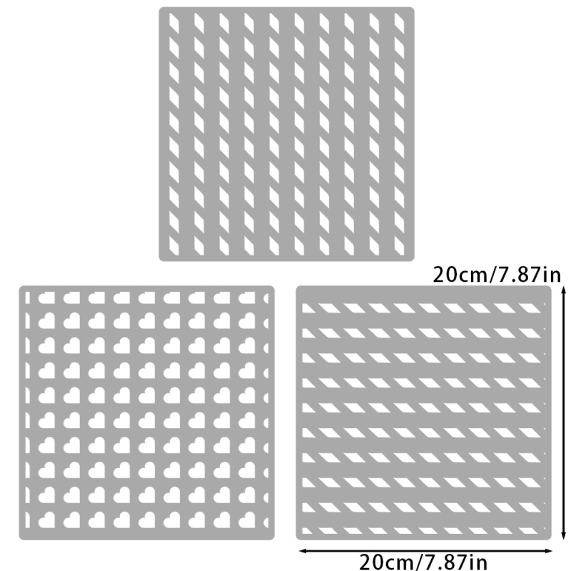 Šablona za ukrašavanje dnevnika sa srcolikim motivom – PET ploča za graviranje i tisak, model YX-PKC354-M, moderni minimalistički stil