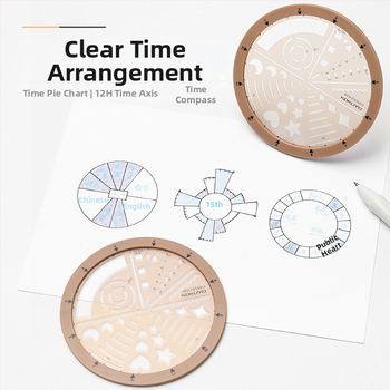 Kokuyo okretni šablonski pravilo za MO planer pribor, stil ikona i stil rasporeda, podijeljeni krug, ABS+PC, moderni minimalistički, ručno izrađeno