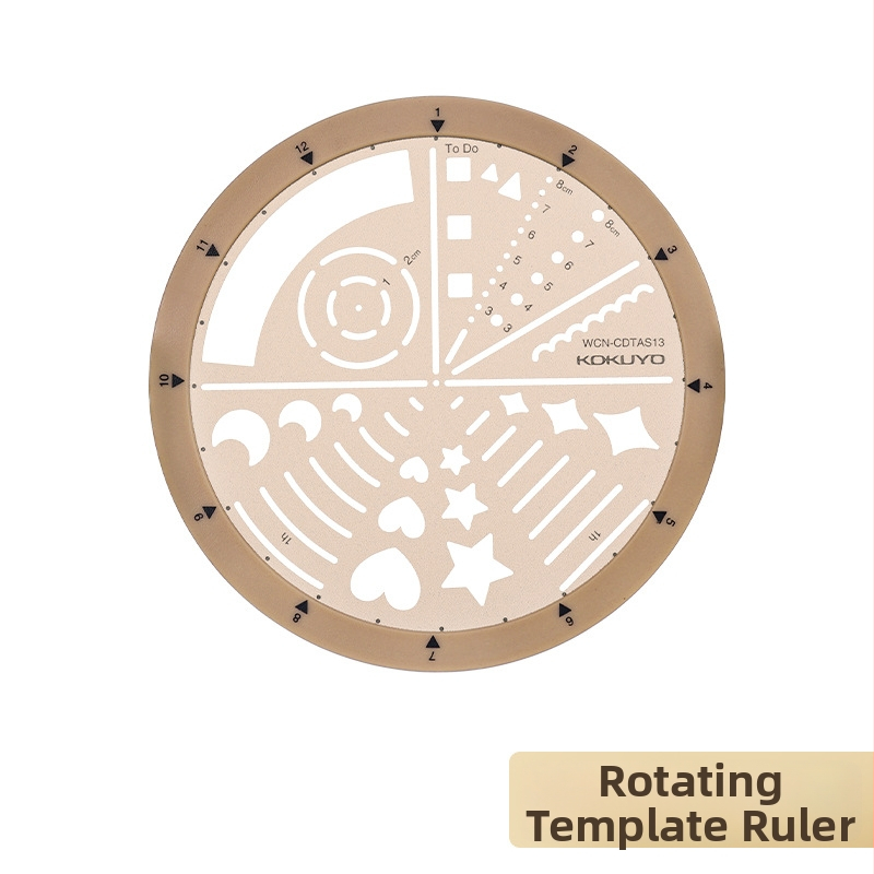 Kokuyo okretni šablonski pravilo za MO planer pribor, stil ikona i stil rasporeda, podijeljeni krug, ABS+PC, moderni minimalistički, ručno izrađeno