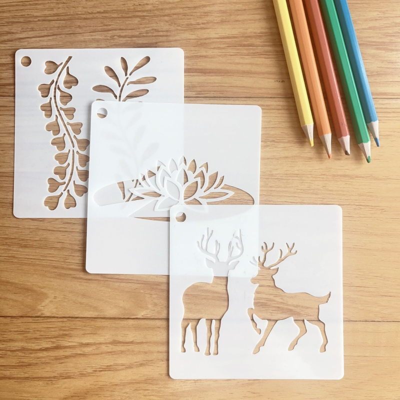 Șabloane de pictură animale și plante, riglă PET flexibilă cu interior gol pentru desen, unelte de desen; Brand: Altul, Fără import, Drepturi IP: Neautorizate