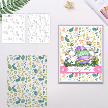 PET šablona za ukrašavanje dnevnika s motivom zeca i cvijeća – pločica s šupljim reljefom i graviranjem, model YX-PKC346-M