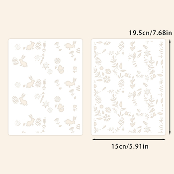 PET šablona za ukrašavanje dnevnika s motivom zeca i cvijeća – pločica s šupljim reljefom i graviranjem, model YX-PKC346-M