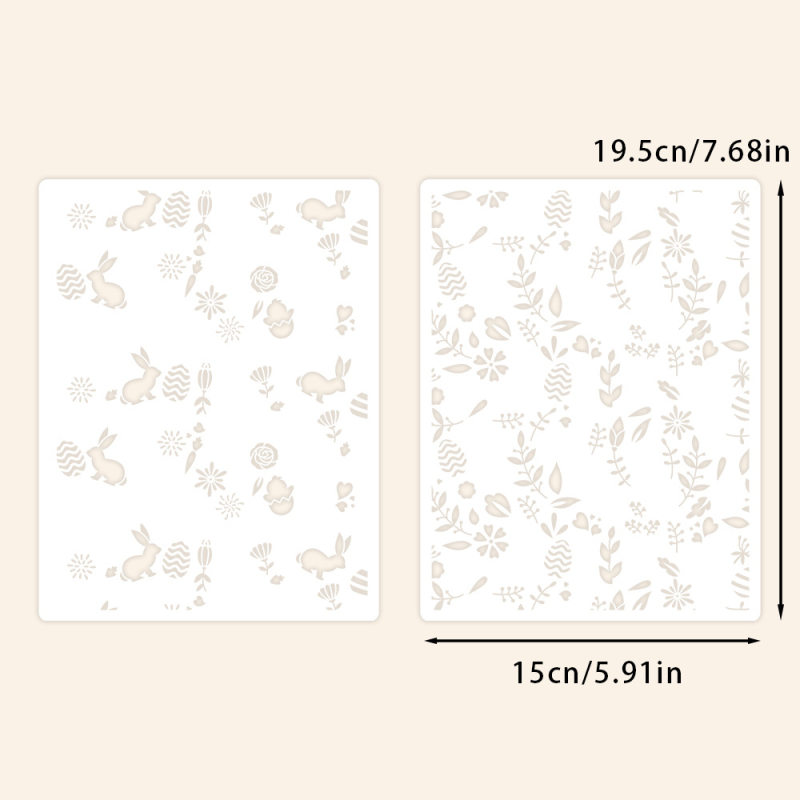 PET šablona za ukrašavanje dnevnika s motivom zeca i cvijeća – pločica s šupljim reljefom i graviranjem, model YX-PKC346-M
