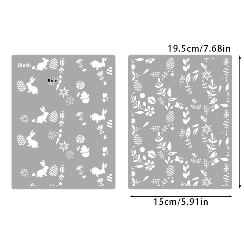 PET šablona za ukrašavanje dnevnika s motivom zeca i cvijeća – pločica s šupljim reljefom i graviranjem, model YX-PKC346-M