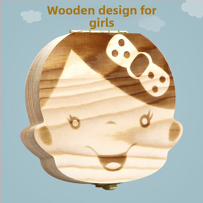 Drvena kutija za čuvanje mliječnih zuba - Spomen kutija za mliječne zube, 3C kategorija igračaka, uzrast 14+; mladi 15-35.