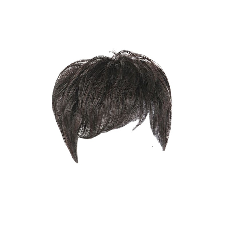 Perucă pentru tâmpla cu textură de păr real, păr scurt drept, model 0016, pentru femei, crește volumul și acoperă firele albe, poate fi vopsită