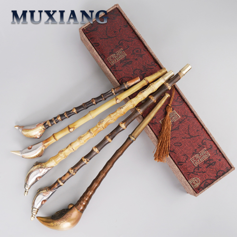 Old Fox - Régi stílusú pipa, hagyományos bambusz száraz pipa, testreszabható magáncímke, ajándék idősnek