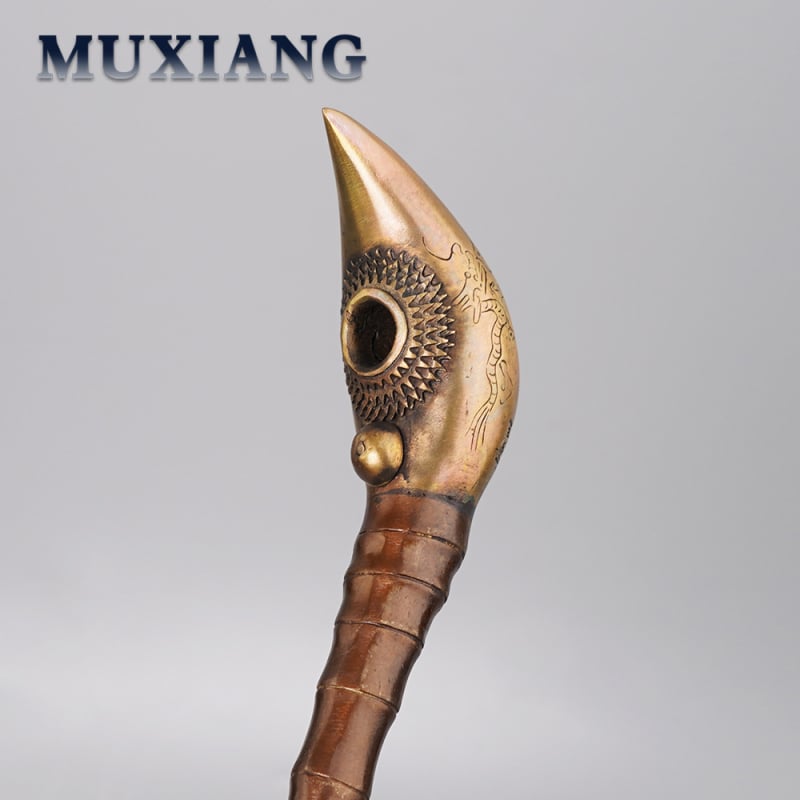 Old Fox - Régi stílusú pipa, hagyományos bambusz száraz pipa, testreszabható magáncímke, ajándék idősnek