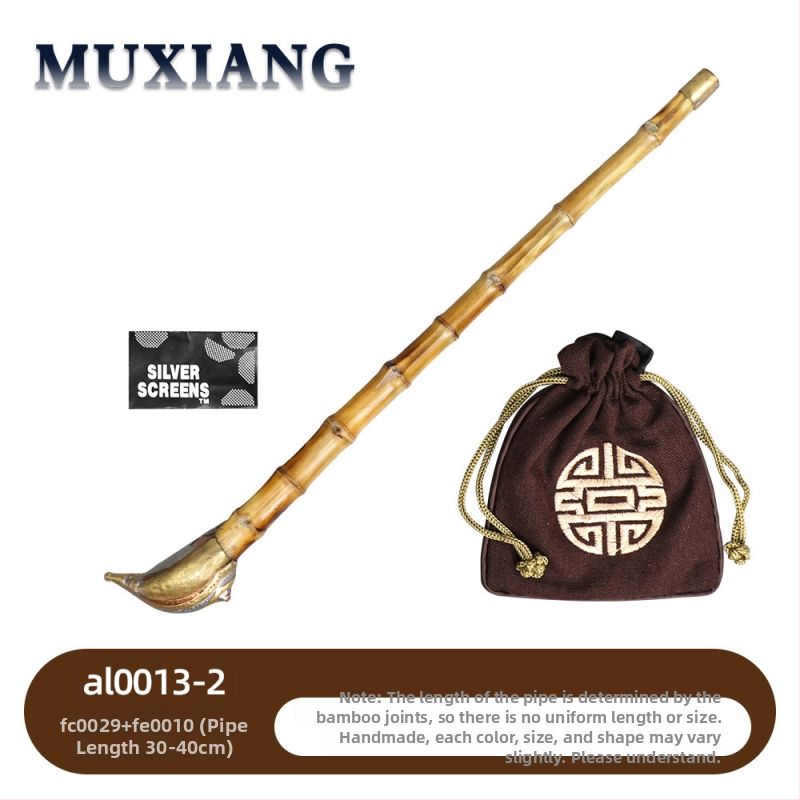 Old Fox - Régi stílusú pipa, hagyományos bambusz száraz pipa, testreszabható magáncímke, ajándék idősnek