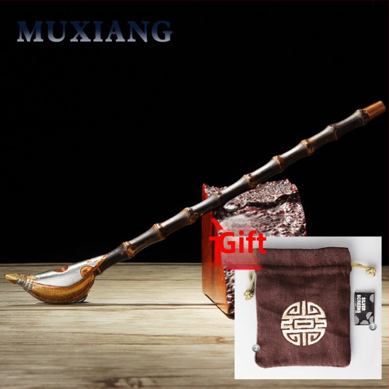 Old Fox - Régi stílusú pipa, hagyományos bambusz száraz pipa, testreszabható magáncímke, ajándék idősnek