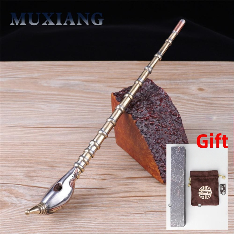 Old Fox - Régi stílusú pipa, hagyományos bambusz száraz pipa, testreszabható magáncímke, ajándék idősnek